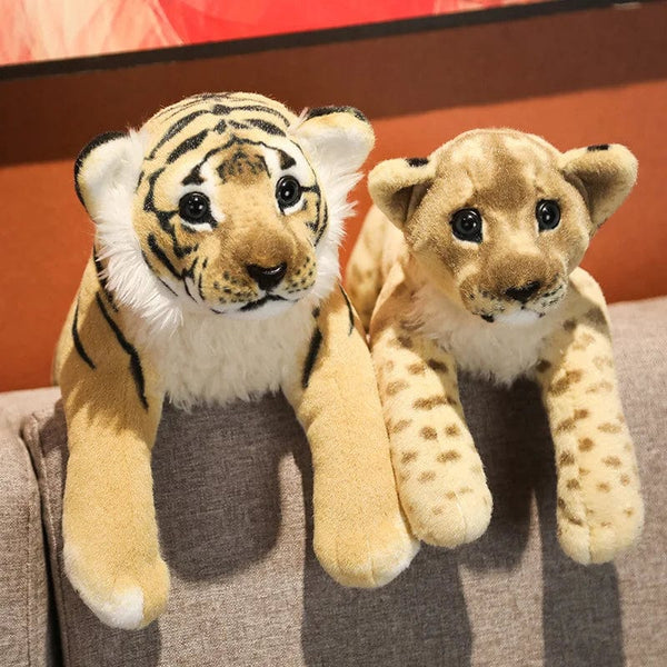 Planet Gates 39-58cm Simulation Lion Tiger Leopard Plush Toys Home Decor Stuffed Cute Animals Dolls Soft Real Like Pillow for Kids Boys Gift