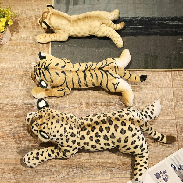 Planet Gates 39-58cm Simulation Lion Tiger Leopard Plush Toys Home Decor Stuffed Cute Animals Dolls Soft Real Like Pillow for Kids Boys Gift