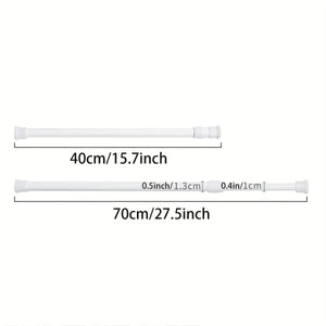 Planet Gates 39.88cm-69.85cm / White 1pc Multifunctional Punch-free Telescopic Rod, Built-in Spring And Nail-free Fixing Curtain Rod, Shower Curtain Rod Half Curtain Short Curtain Coffee Curtain Door Curtain Spring Tension Rod, Bathroom Accessories