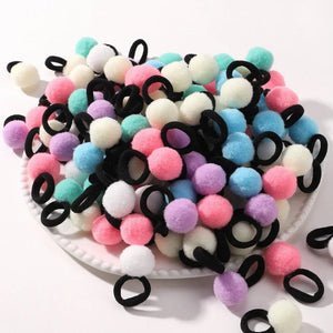 Planet Gates 3940-1 / 20pcs 20pcs Kids Elastic Hair Bands Girls Plush Ball Rubber Band For Children Sweets Scrunchie Hair Ties Clip Baby Hair Accessories