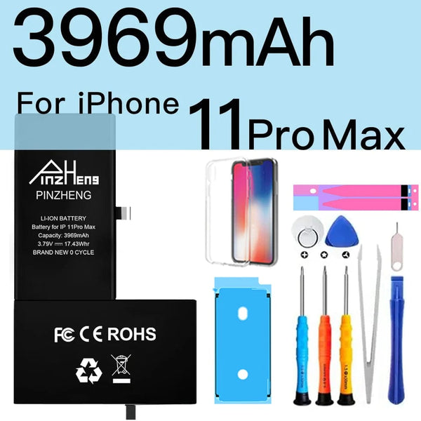Planet Gates 3969mAh For 11ProMax PINZHENG Battery For iPhone X XR XS 11 12 13 Mini Max Pro Promax Real High Capacity Replacement Bateria Warranty One Year