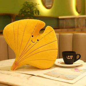 Planet Gates 39x37cm Kawaii Plush Leaves Pillow Cushion Toys Soft Maple Leaf Ginkgo Plant Full Stuffed Toys Room Christmas Holiday Party Decor Gift