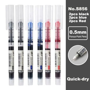 Planet Gates 3colors-6pcs / CHINA Deli 6/10pcs Rollerball Pen Set 0.5mm Black Blue Red Quick-drying Ink Gel Pens Stationery Supplies Student Writing Signature Pen