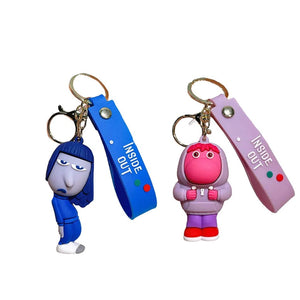 Planet Gates 3D Anime Figures Doll Brain Agent Team INSIDE OUT Cartoon Keychain Car Keychain Ring Pendant Animation Action Figure Small Gift