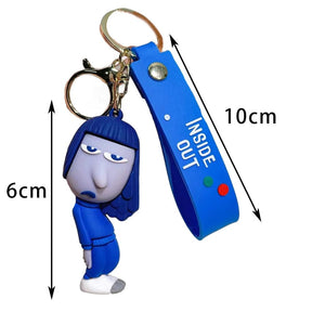 Planet Gates 3D Anime Figures Doll Brain Agent Team INSIDE OUT Cartoon Keychain Car Keychain Ring Pendant Animation Action Figure Small Gift