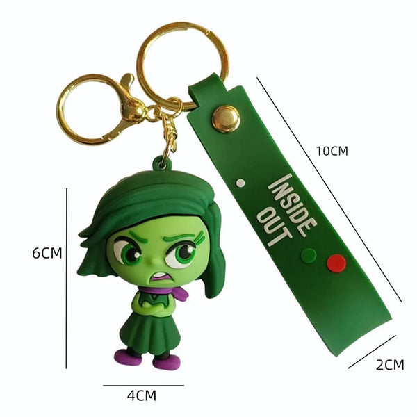 Planet Gates 3D Anime Figures Doll Brain Agent Team INSIDE OUT Cartoon Keychain Car Keychain Ring Pendant Animation Action Figure Small Gift