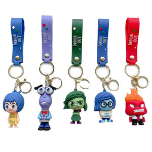 Planet Gates 3D Anime Figures Doll Brain Agent Team INSIDE OUT Cartoon Keychain Car Keychain Ring Pendant Animation Action Figure Small Gift