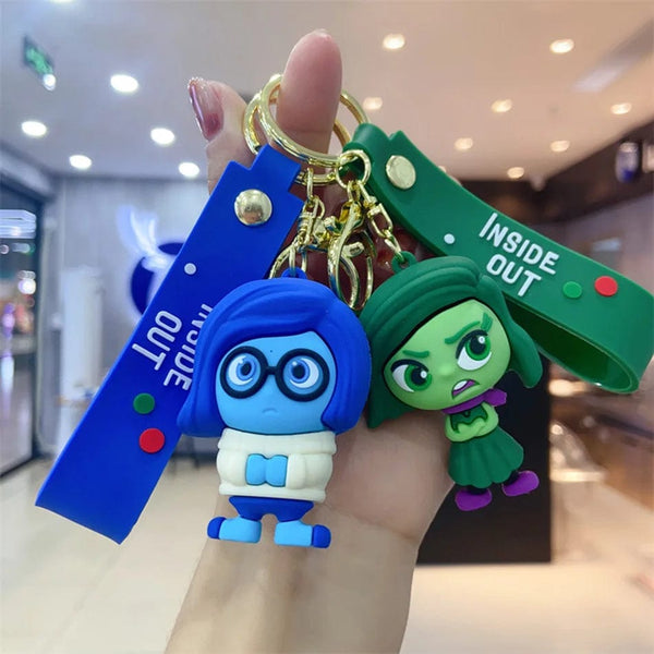 Planet Gates 3D Anime Figures Doll Brain Agent Team INSIDE OUT Cartoon Keychain Car Keychain Ring Pendant Animation Action Figure Small Gift