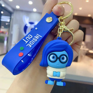 Planet Gates 3D Anime Figures Doll Brain Agent Team INSIDE OUT Cartoon Keychain Car Keychain Ring Pendant Animation Action Figure Small Gift