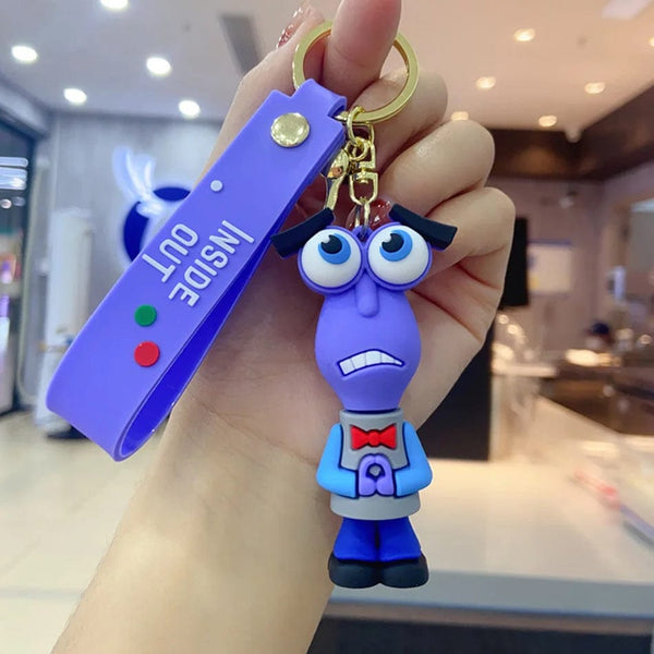Planet Gates 3D Anime Figures Doll Brain Agent Team INSIDE OUT Cartoon Keychain Car Keychain Ring Pendant Animation Action Figure Small Gift