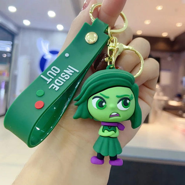 Planet Gates 3D Anime Figures Doll Brain Agent Team INSIDE OUT Cartoon Keychain Car Keychain Ring Pendant Animation Action Figure Small Gift