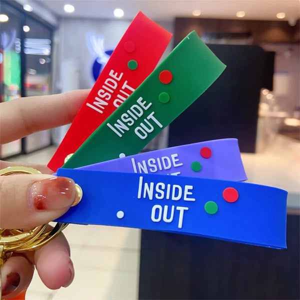 Planet Gates 3D Anime Figures Doll Brain Agent Team INSIDE OUT Cartoon Keychain Car Keychain Ring Pendant Animation Action Figure Small Gift