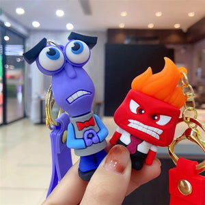 Planet Gates 3D Anime Figures Doll Brain Agent Team INSIDE OUT Cartoon Keychain Car Keychain Ring Pendant Animation Action Figure Small Gift