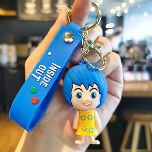 Planet Gates 3D Anime Figures Doll Brain Agent Team INSIDE OUT Cartoon Keychain Car Keychain Ring Pendant Animation Action Figure Small Gift