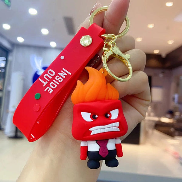 Planet Gates 3D Anime Figures Doll Brain Agent Team INSIDE OUT Cartoon Keychain Car Keychain Ring Pendant Animation Action Figure Small Gift