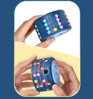 Planet Gates 3D Cylinder Cube Toy Magical Bean Gyro Rotate Slide Puzzle Games Relieve Stress Children Educational Montessori Infant Toys Gift