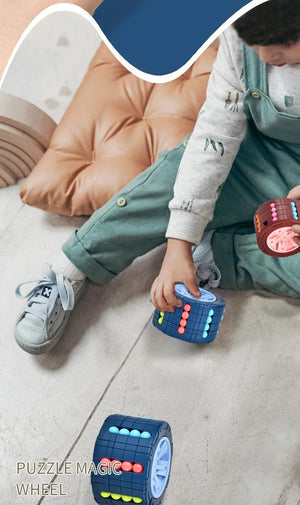 Planet Gates 3D Cylinder Cube Toy Magical Bean Gyro Rotate Slide Puzzle Games Relieve Stress Children Educational Montessori Infant Toys Gift