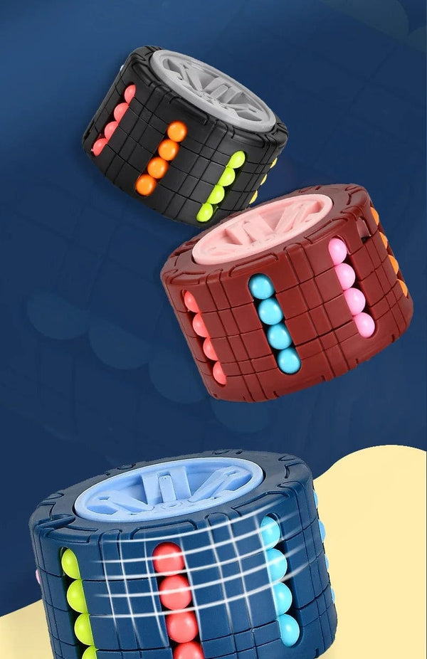 Planet Gates 3D Cylinder Cube Toy Magical Bean Gyro Rotate Slide Puzzle Games Relieve Stress Children Educational Montessori Infant Toys Gift