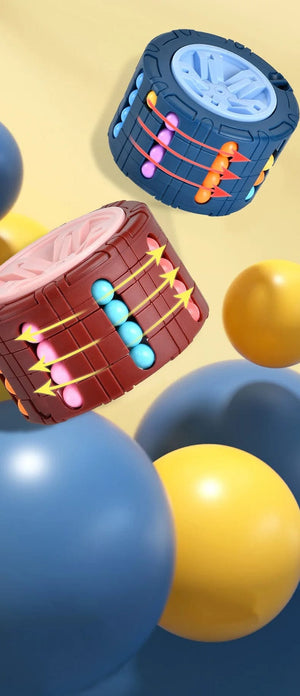 Planet Gates 3D Cylinder Cube Toy Magical Bean Gyro Rotate Slide Puzzle Games Relieve Stress Children Educational Montessori Infant Toys Gift