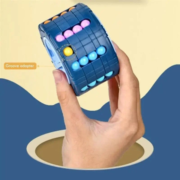 Planet Gates 3D Cylinder Cube Toy Magical Bean Gyro Rotate Slide Puzzle Games Relieve Stress Children Educational Montessori Infant Toys Gift