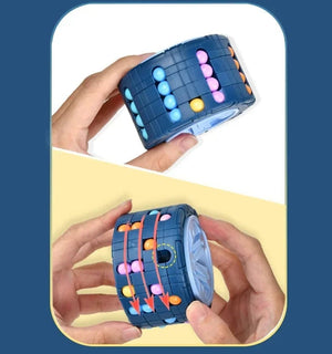 Planet Gates 3D Cylinder Cube Toy Magical Bean Gyro Rotate Slide Puzzle Games Relieve Stress Children Educational Montessori Infant Toys Gift