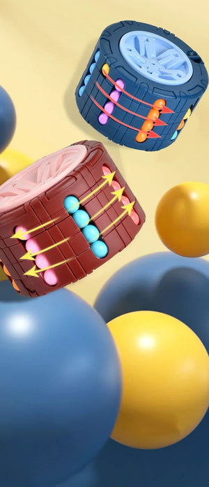 Planet Gates 3D Cylinder Cube Toy Magical Bean Gyro Rotate Slide Puzzle Games Relieve Stress Children Educational Montessori Infant Toys Gift