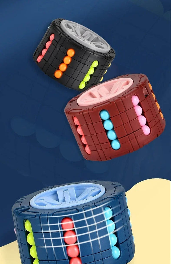 Planet Gates 3D Cylinder Cube Toy Magical Bean Gyro Rotate Slide Puzzle Games Relieve Stress Children Educational Montessori Infant Toys Gift