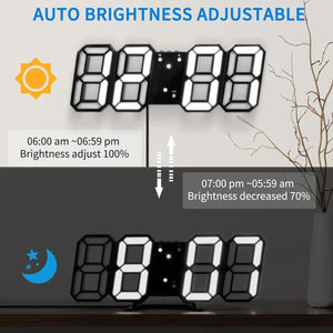 Planet Gates 3D LED Digital Clock Luminous Fashion Wall Clock Multifunctional Creative USB Plug In Electronic Clock Home Decoration