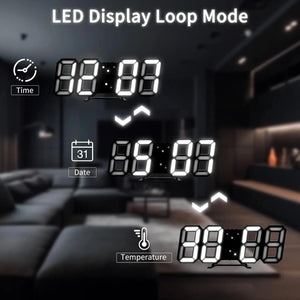 Planet Gates 3D LED Digital Clock Luminous Fashion Wall Clock Multifunctional Creative USB Plug In Electronic Clock Home Decoration