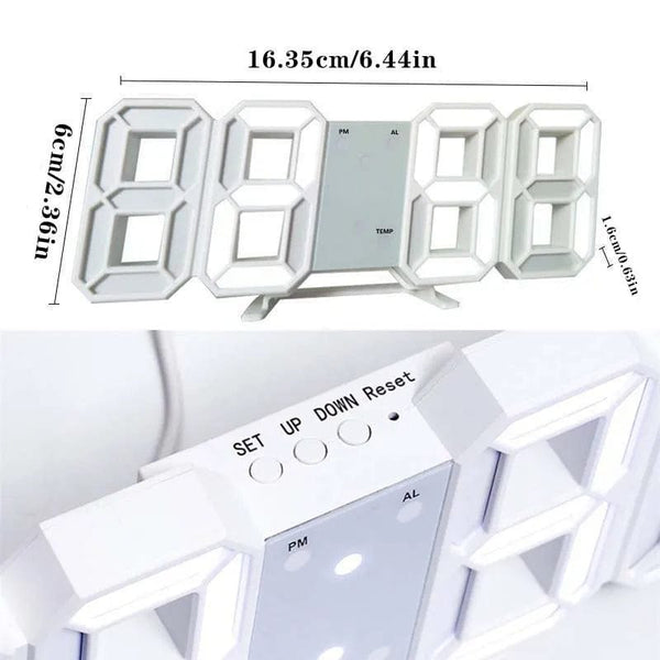 Planet Gates 3D LED Digital Clock Luminous Fashion Wall Clock Multifunctional Creative USB Plug In Electronic Clock Home Decoration
