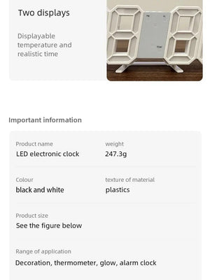 Planet Gates 3D LED Digital Clock Luminous Fashion Wall Clock Multifunctional Creative USB Plug In Electronic Clock Home Decoration