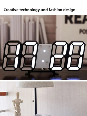 Planet Gates 3D LED Digital Clock Luminous Fashion Wall Clock Multifunctional Creative USB Plug In Electronic Clock Home Decoration