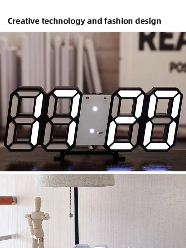 Planet Gates 3D LED Digital Clock Luminous Fashion Wall Clock Multifunctional Creative USB Plug In Electronic Clock Home Decoration