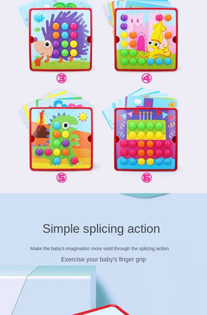 Planet Gates 3D Mushroom Nail Puzzle Jigsaw Toy Montessori Baby Toys Cartoon Animal Puzzles Game Kids Early Educational Toys Children Gifts