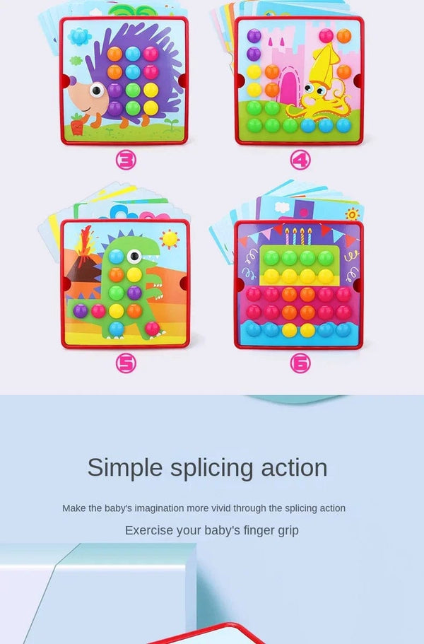 Planet Gates 3D Mushroom Nail Puzzle Jigsaw Toy Montessori Baby Toys Cartoon Animal Puzzles Game Kids Early Educational Toys Children Gifts