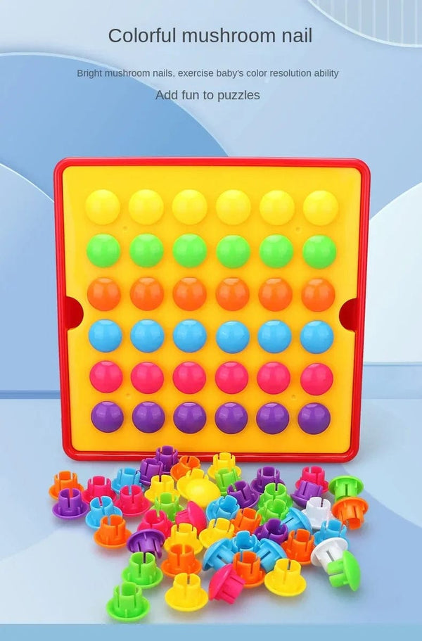 Planet Gates 3D Mushroom Nail Puzzle Jigsaw Toy Montessori Baby Toys Cartoon Animal Puzzles Game Kids Early Educational Toys Children Gifts
