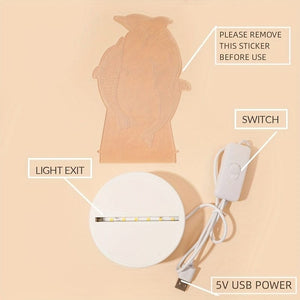 Planet Gates 3D Night Light 1pc 3D Dolphin Fish Night Light, USB LED Illusion Lamp For Room Home Decor, LED Table Lamp Xmas Home Love Birthday Children Kids Decor Toy Gift