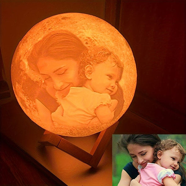 Planet Gates 3D Printed Photo Moon Lamp Night Light Customizable Home Decoration USB Rechargeable with Remote Control 16 Color Lights Ideal Birthday Gift
