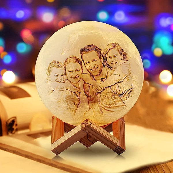 Planet Gates 3D Printed Photo Moon Lamp Night Light Customizable Home Decoration USB Rechargeable with Remote Control 16 Color Lights Ideal Birthday Gift