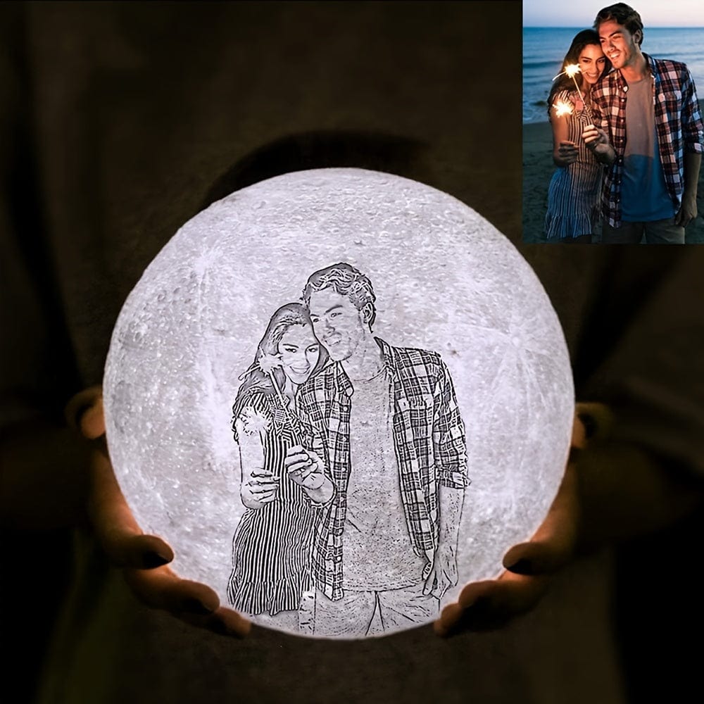 Planet Gates 3D Printed Photo Moon Lamp Night Light Customizable Home Decoration USB Rechargeable with Remote Control 16 Color Lights Ideal Birthday Gift