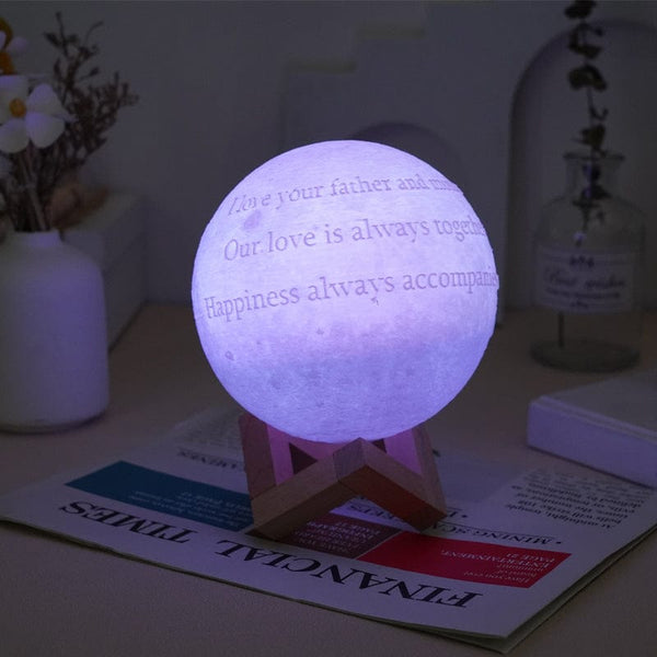 Planet Gates 3D Printed Photo Moon Lamp Night Light Customizable Home Decoration USB Rechargeable with Remote Control 16 Color Lights Ideal Birthday Gift