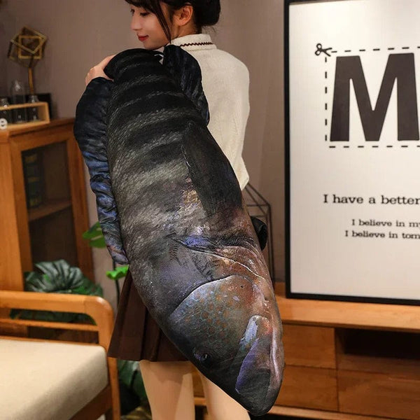 Planet Gates 3D Simulation Fish Plush Toys Stuffed Tuna Salmon Autumn Saury Grouper Plush Pillow Creative Sofa Pillow Cushion Gift Kids Toy