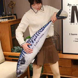 Planet Gates 3D Simulation Fish Plush Toys Stuffed Tuna Salmon Autumn Saury Grouper Plush Pillow Creative Sofa Pillow Cushion Gift Kids Toy