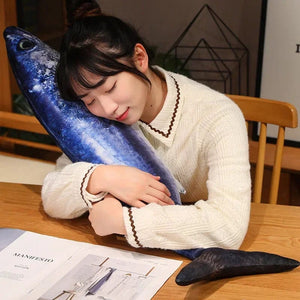 Planet Gates 3D Simulation Fish Plush Toys Stuffed Tuna Salmon Autumn Saury Grouper Plush Pillow Creative Sofa Pillow Cushion Gift Kids Toy