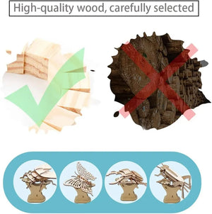 Planet Gates 3D Wooden Insect Puzzle Animal Skeleton Assembly Model Puzzle DIY Wooden Crafts 3D Puzzle STEM Toys Gifts for Kids Adults Teens