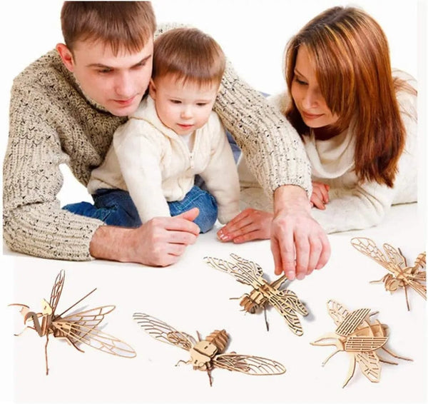 Planet Gates 3D Wooden Insect Puzzle Animal Skeleton Assembly Model Puzzle DIY Wooden Crafts 3D Puzzle STEM Toys Gifts for Kids Adults Teens