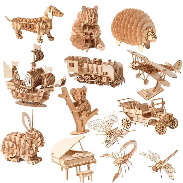 Planet Gates 3D Wooden Insect Puzzle Animal Skeleton Assembly Model Puzzle DIY Wooden Crafts 3D Puzzle STEM Toys Gifts for Kids Adults Teens