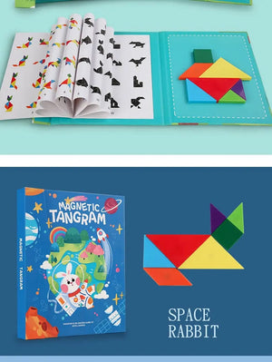 Planet Gates 3D Wooden Magnetic Jigsaw Puzzle Games Geometric Shapes Tangram Toy  Montessori Early Education Sorting For Toys Children Gifts