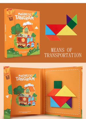Planet Gates 3D Wooden Magnetic Jigsaw Puzzle Games Geometric Shapes Tangram Toy  Montessori Early Education Sorting For Toys Children Gifts