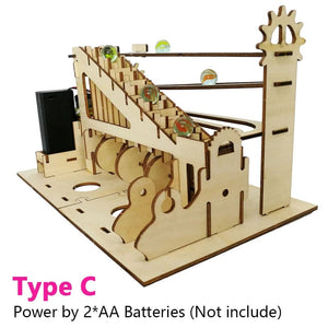 Planet Gates 3D Wooden Puzzle DIY Assemble Mechanical Marble Run Gear Model Building Kit Steam Science Puzzles Educational Toys Gift for Kids